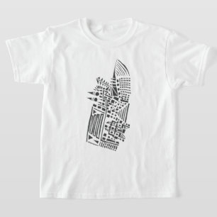 Camiseta Arte de tatuaje tribal abstracto negro y blanco