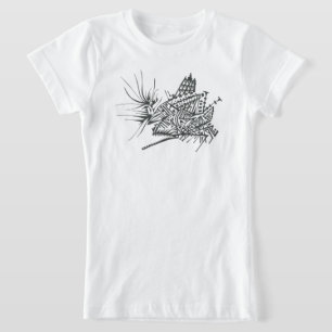 Camiseta Arte de tatuaje tribal abstracto negro y blanco ca