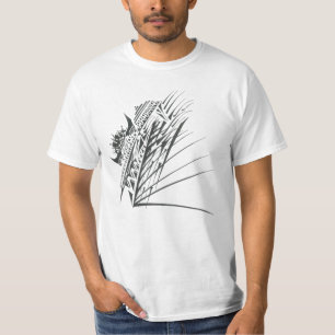 Camiseta Arte de tatuaje tribal abstracto negro y blanco de
