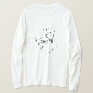 Camiseta Arte de tatuaje tribal abstracto negro y blanco Sp