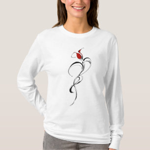 Camiseta Arte de tatuaje tribal surrealista de la rosa roja