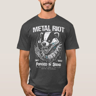 Camiseta Arte de Tejón Punk Forjado en Sonido Metal Riot