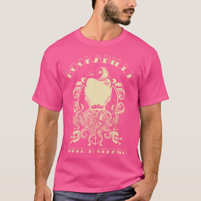 Camiseta Arte de terror - Rockabilly Pompadour Octopus - Ps (Anverso)