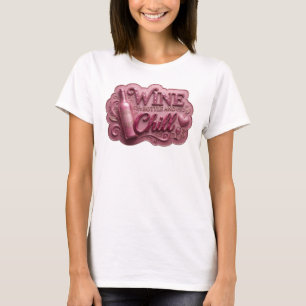 Camiseta Arte de texto 3D Botella de vino rosa genial y rel