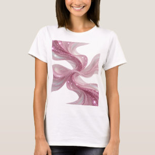 Camiseta Arte de texto 3D Brillante Plata OLAS DE GLITTER R