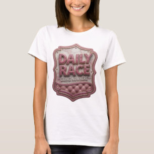Camiseta Arte de texto 3D Chic Pink CARRERA DIARIA SIN SENT