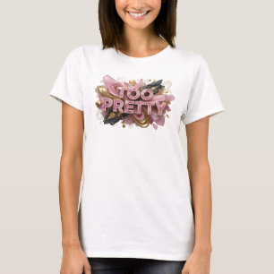 Camiseta Arte de Texto 3D Clásico Rojo TOO PRETTY