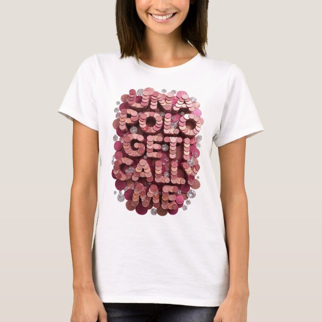 Camiseta Arte de Texto 3D Clásico Rosa UNFOLD GET ME CALL M (Anverso)