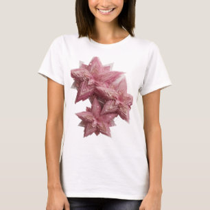Camiseta Arte de texto 3D con decoraciones de estrella rosa