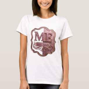 Camiseta Arte de texto 3D Crisp Gold ME EST 2001