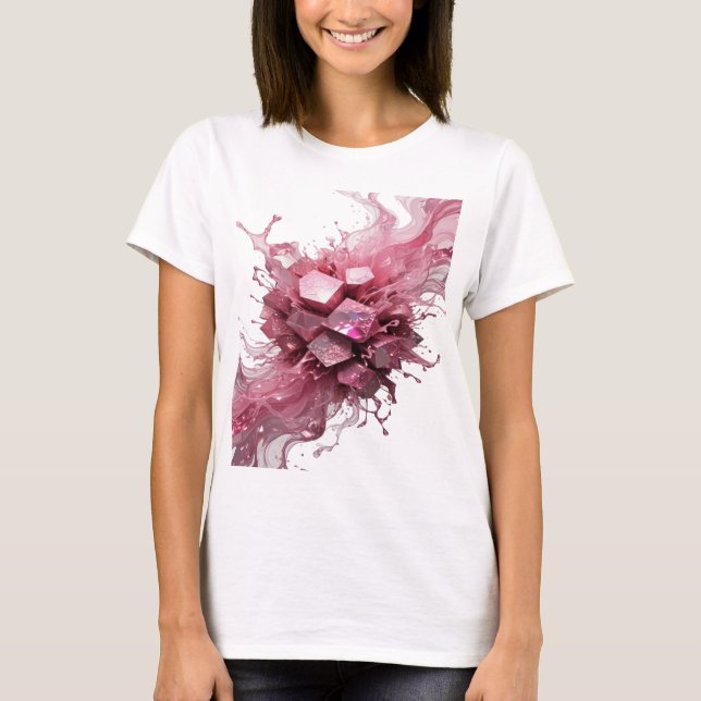Camiseta Arte de texto 3D CRISTAL EXPLOSIÓN 3D plateado de  (Anverso)