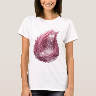 Camiseta Arte de texto 3D de cascada de agua de hada rosa p