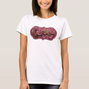 Camiseta Arte de texto 3D de rosa de moda CALIFORNIA