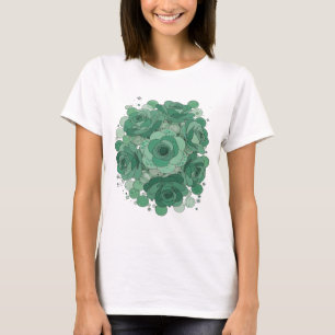 Camiseta Arte de texto 3D de ROSAS VERDES Verde Vibrante