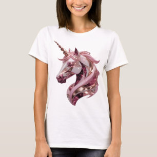 Camiseta Arte de texto 3D de UNICORNIO plateado Chic