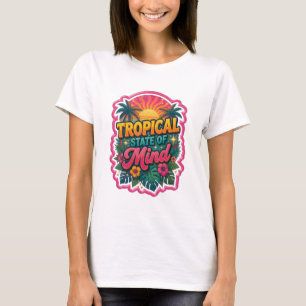 Camiseta Arte de texto 3D divertido en naranja ESTADO TROPI