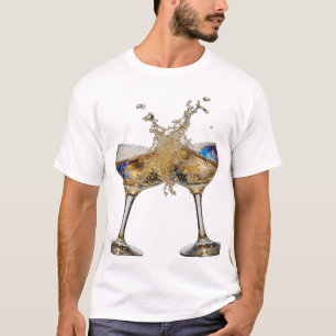 Camiseta Arte de texto 3D divertido en plata BRINDIS POR BU