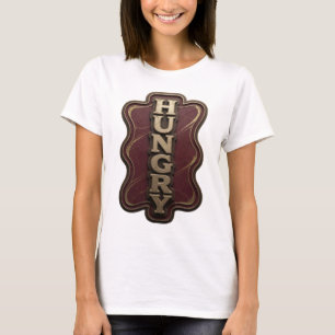Camiseta Arte de texto 3D dorado impactante HAMBRIENTO