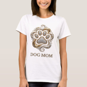 Camiseta Arte de texto 3D dorado juguetón MADRE PERRO