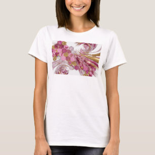 Camiseta Arte de Texto 3D Dorado Rosa Brillante Witty Pink