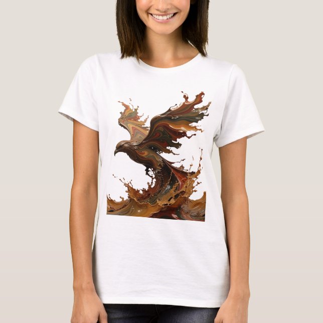 Camiseta Arte de texto 3D Dynamic Gray COFFEE BIRD (Anverso)