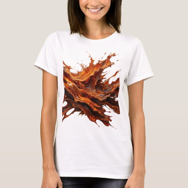 Camiseta Arte de texto 3D Dynamic Silver CHOCOLATE SPLASH (Anverso)
