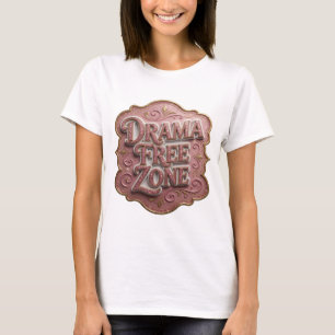 Camiseta Arte de texto 3D Edgy Pink ZONA SIN DRAMA