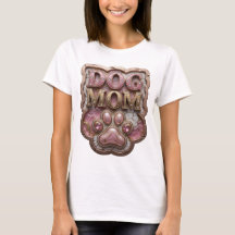 Arte de texto 3D elegante en oro DOG MOM