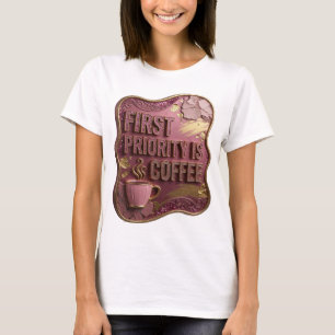 Camiseta Arte de texto 3D en oro brillante LA PRIORIDAD ES