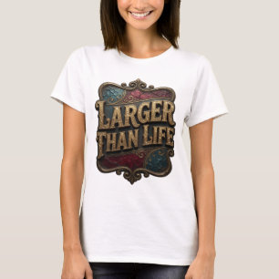 Camiseta Arte de texto 3D en oro hermoso MÁS GRANDE QUE LA