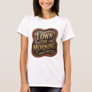 Camiseta Arte de texto 3D en oro intenso YO SOY EL DUEÑO DE