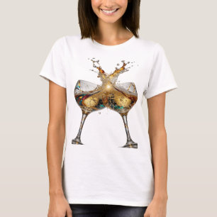 Camiseta Arte de texto 3D en plata brillante CHEERS TO GOOD
