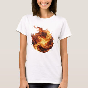 Camiseta Arte de texto 3D en plata limpia BOLA DE FUEGO