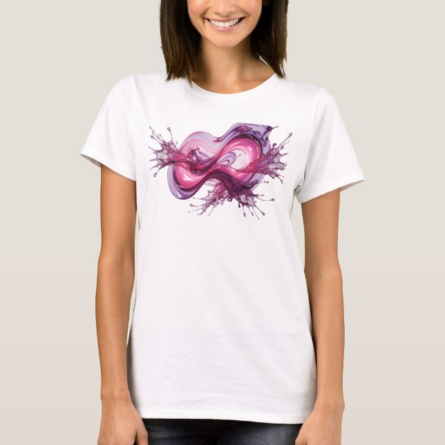 Camiseta Arte de texto 3D en plata moderna INFINITY (Anverso)