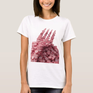Camiseta Arte de texto 3D en rosa atrevido MANO DE DINERO