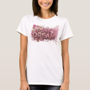 Camiseta Arte de texto 3D en rosa atrevido PINK DREAM
