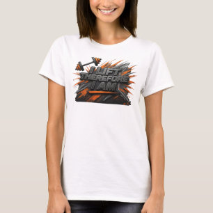 Camiseta Arte de texto 3D en rosa impactante YO LEVANTO POR