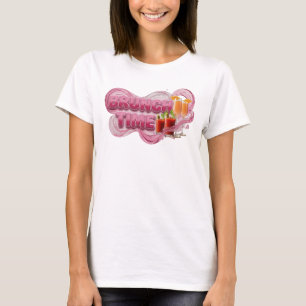 Camiseta Arte de texto 3D en rosa llamativo BRUNCH TIME
