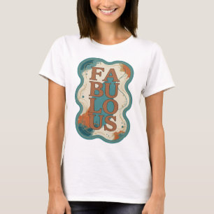 Camiseta Arte de texto 3D FABULOSO naranja que llama la ate