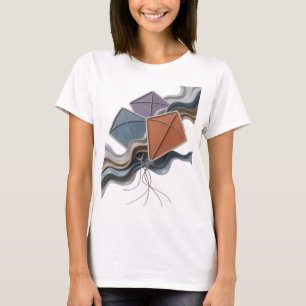 Camiseta Arte de texto 3D FESTIVAL DE COMETAS Gris Crujient