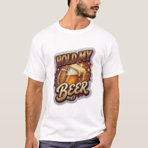 Camiseta Arte de texto 3D HOLD MY BEER artístico