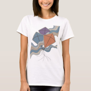 Camiseta Arte de texto 3D icónico gris KITE FREEDOM
