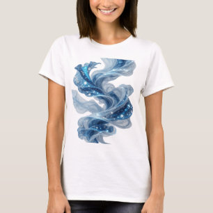 Camiseta Arte de texto 3D ingenioso de estrellas azules pla