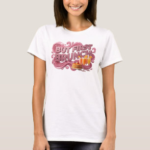 Camiseta Arte de texto 3D ingenioso en rojo PERO PRIMERO BR