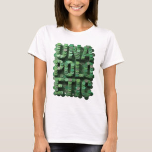 Camiseta Arte de texto 3D ingenioso verde UNA POLLO EPI