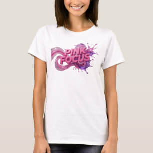 Camiseta Arte de texto 3D llamativo rosa PINK FOCUS