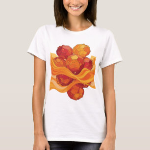 Camiseta Arte de texto 3D naranja juguetón FUEGO Y HIELO