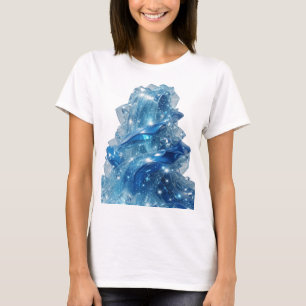 Camiseta Arte de texto 3D Ola de Hielo Azul Plata Declaraci