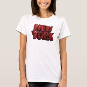 Camiseta Arte de texto 3D rojo dinámico NUEVA YORK