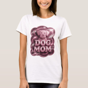 Camiseta Arte de texto 3D Rosa Genial MAMÁ PERRO